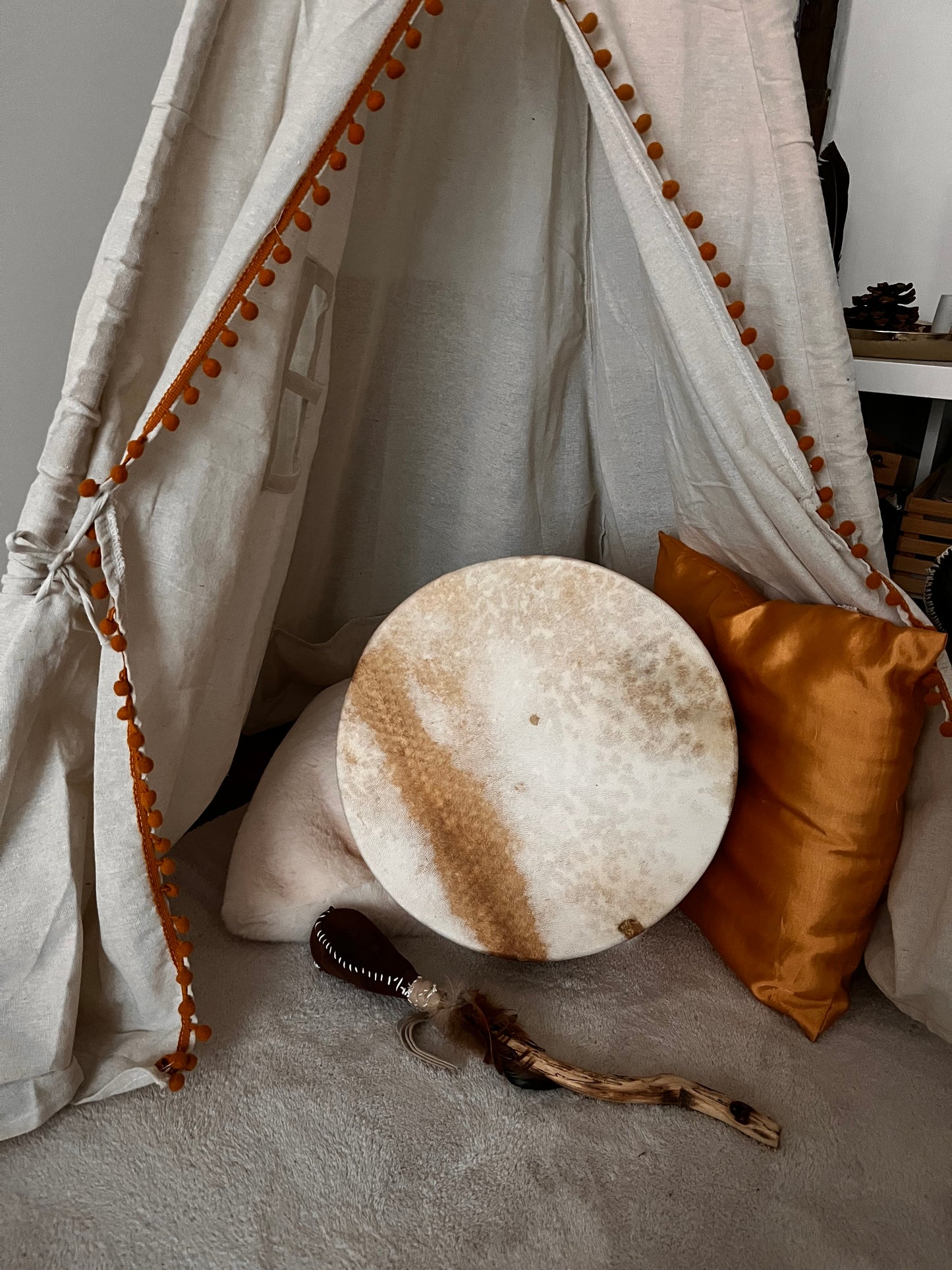Tambour Chamane en peau de chèvre