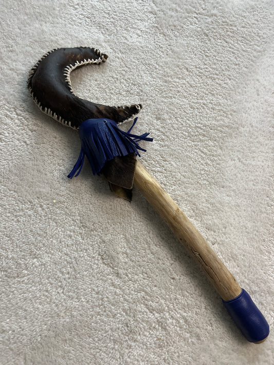 Hochet chamanique lune en buffle