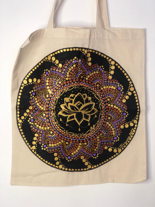 Sac tote bag « Mandala Fleur de lotus »