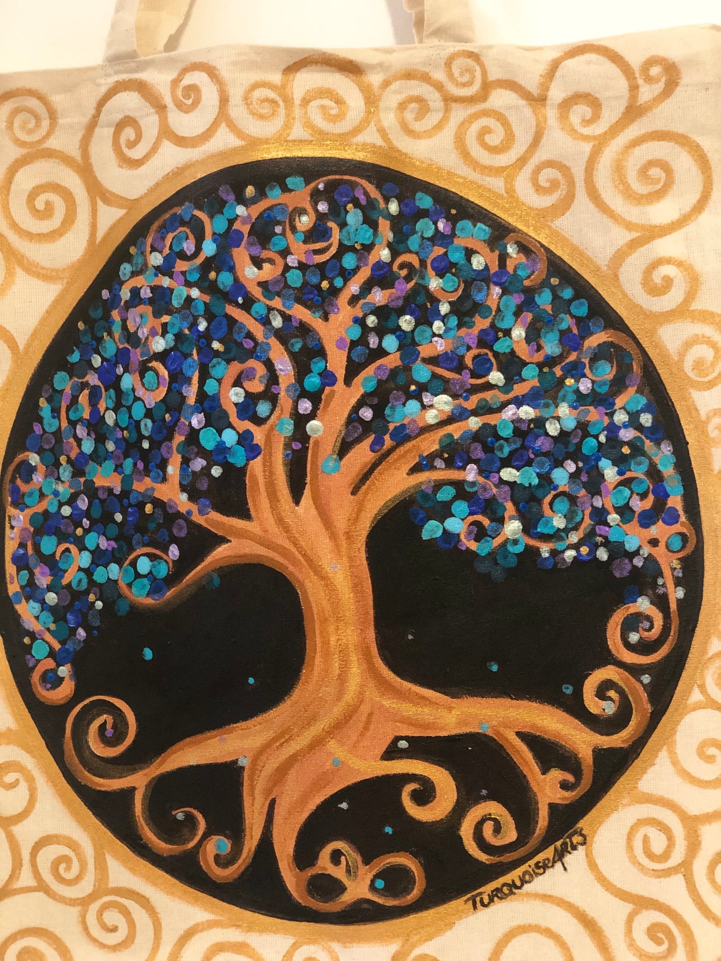 Sac en coton peinture l’arbre de vie