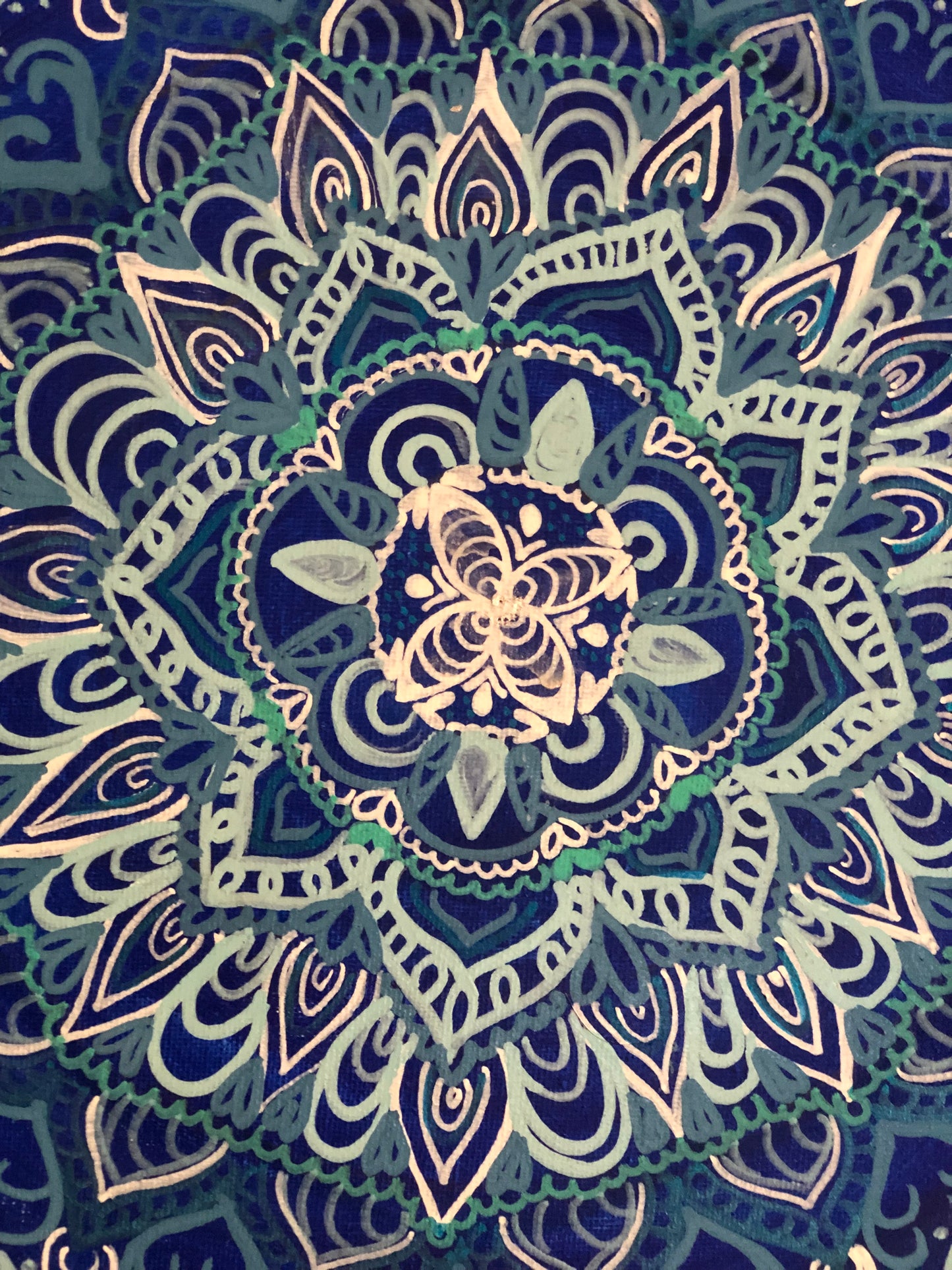 Toile énergétique « Bouddha ,les 7 Chakras, planètes de l’univers, protection ».