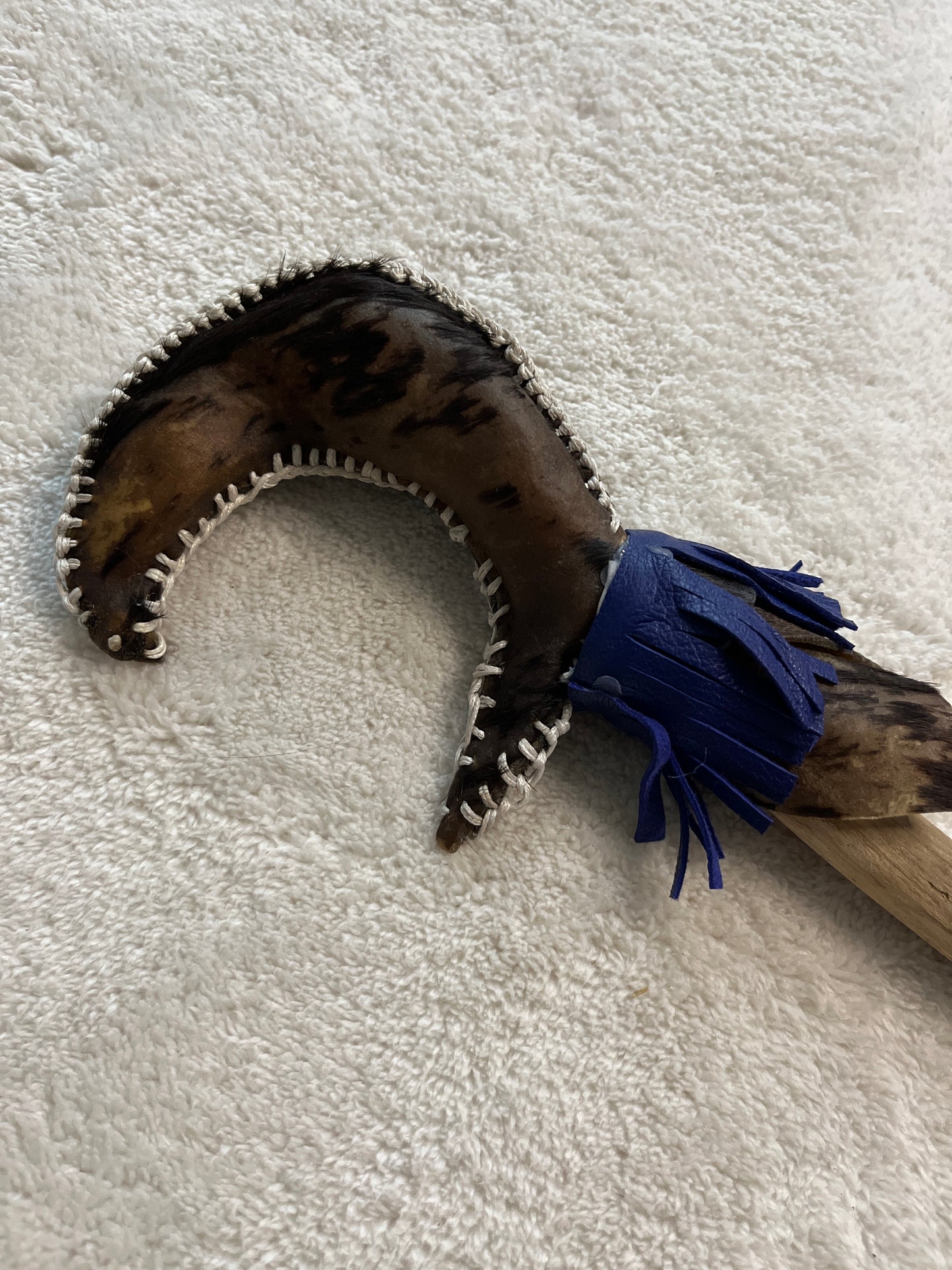 Hochet chamanique lune en buffle