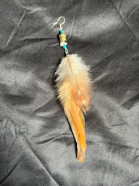 Boucle solo ,perle naturelle et bouddha