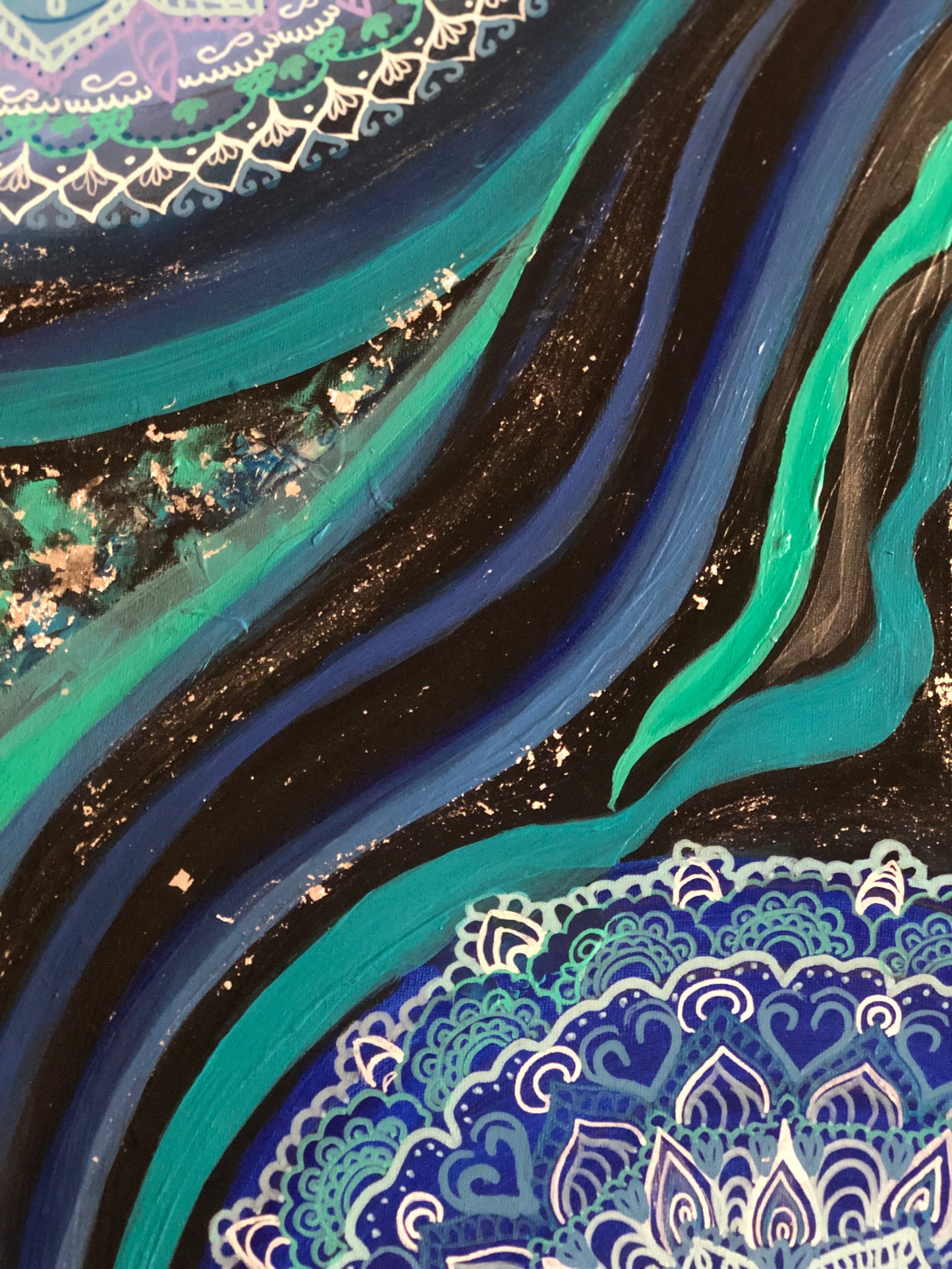 Toile énergétique « Bouddha ,les 7 Chakras, planètes de l’univers, protection ».