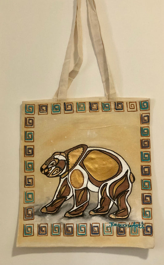 Sac en coton peinture l’ours