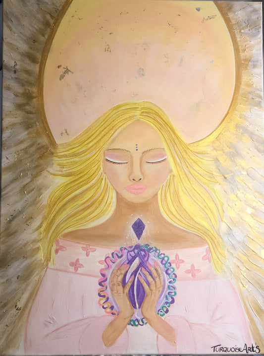 Toile énergétique « L’ange de la re-née-sens ».
