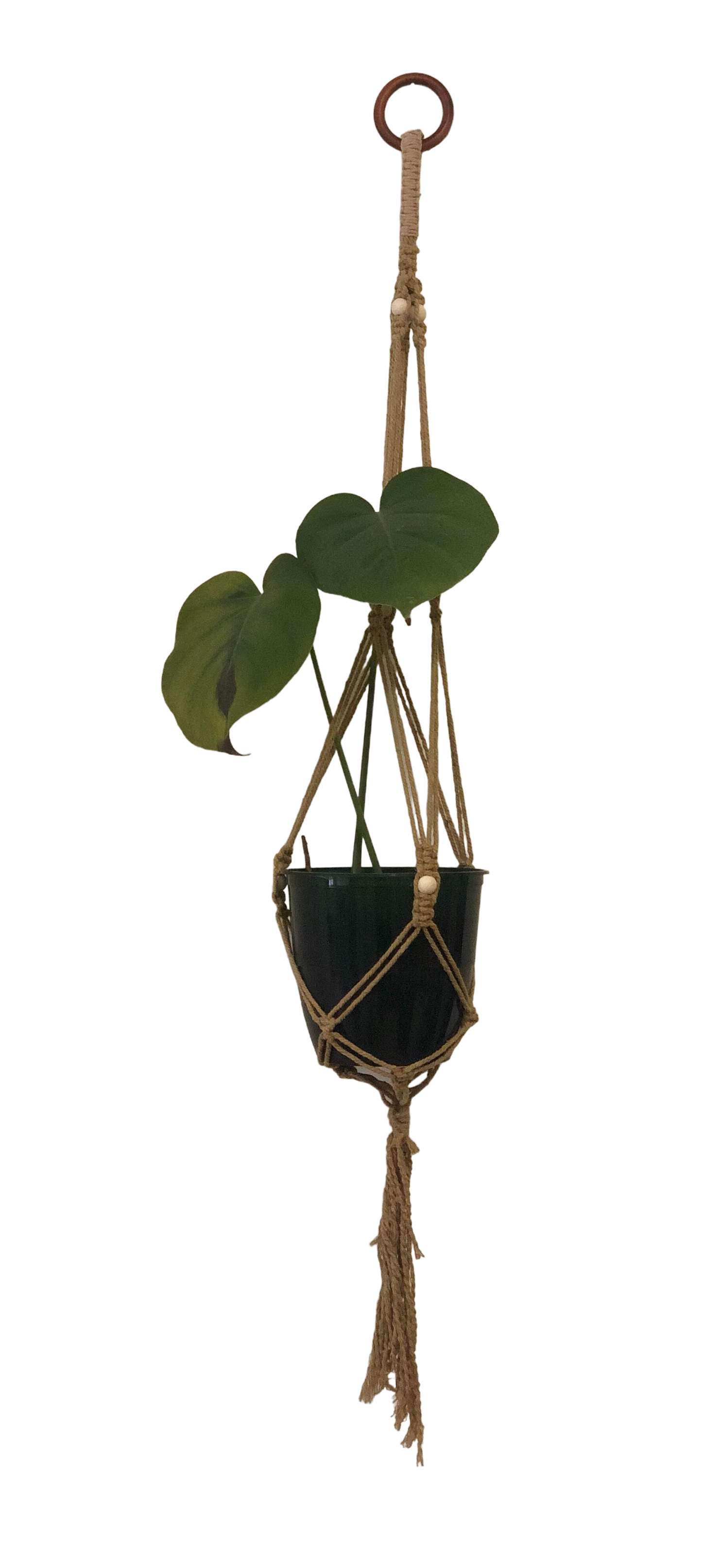 Suspension pour pot de fleur en macramé