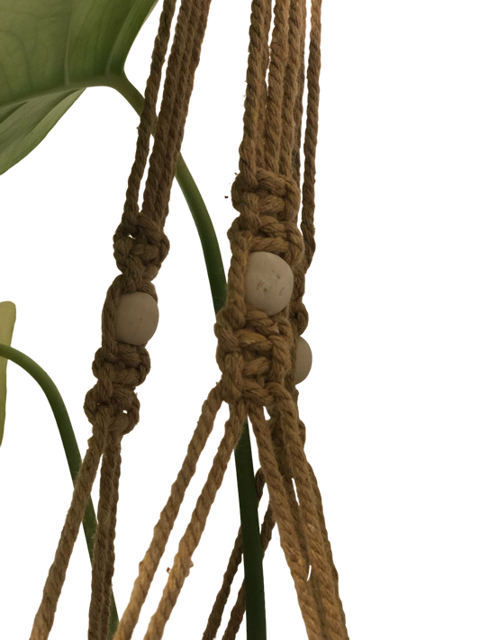Suspension pour pot de fleur en macramé